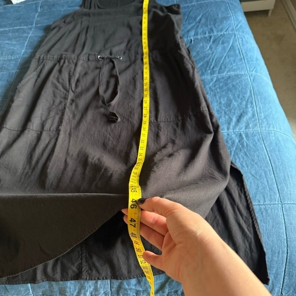 Eileen Fisher Organic Cotton Drawstring Waist Dress Size Large Petite - Picture 6 of 11